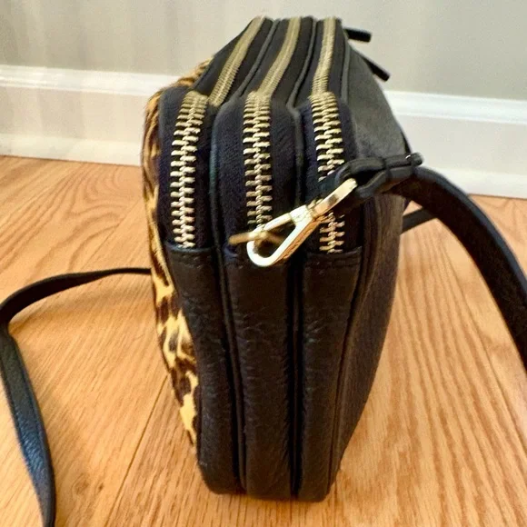 Whistles (UK)—LIKE NEW—Leather Leopard Print Crossbody Bag - Picture 5 of 13